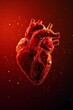 Abstract red human heart. Anatomy of the heart. Medical healthcare concept. generative ai