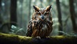 an owl in the middle of a dark forest from Generative AI