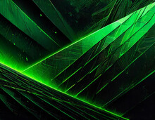 Abstract Green Black Futuristic Glass Background Fractal Backdrop Wallpaper