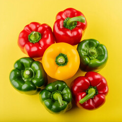 Sticker - red green and yellow bell peppers