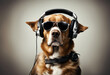 music listening sunglasses headphones Cool dj dog earphones canino groove beat rythm mixing turntable party nightlife stylish trendy hip urban lover animal
