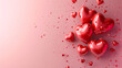 Romantic ambience with a set of red love on a lover pink background
