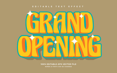 Wall Mural - Retro Grand opening editable text effect template