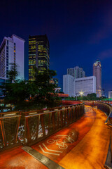 city skyline at night