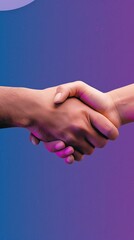 two hands handshaking social media concept