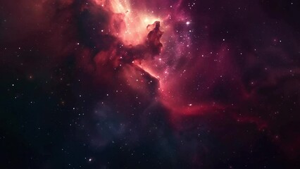 Wall Mural - blue red deep space galaxy nebula. cinematic celestial background depicting astrology and space expl