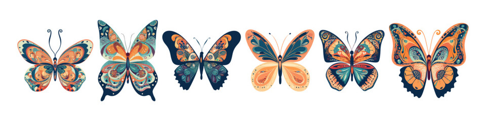 Wall Mural - Butterflies vector illustration. Butterfly set.