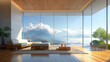 modern living room interior design window wall mountain view room minimalist room