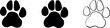 Dog paw print. Paw icon. Vector illustration.

