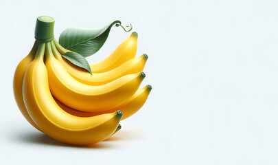 Illustration banana vector fruit tropical food fresh yellow isolated element set peel na, generative ai