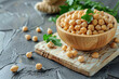 Chickpea, dry chickpeas beans in bowl, legume chickpea
