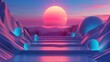Craft a visually captivating 3D scene with gradient hues