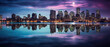 Twilight Serenity: City Skyline Reflections