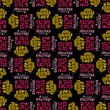 I am so excited phrase motif typographic pattern
