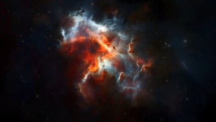 Wall Mural - white orange deep space galaxy nebula. cinematic celestial background depicting astrology and space 