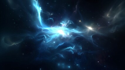 Wall Mural - blue deep space galaxy nebula