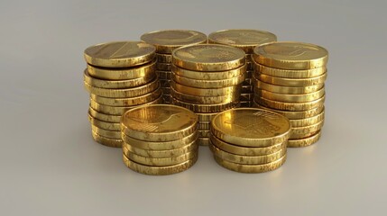 Poster - A stack of gold coins arranged graphically to represent growth and prosperity in gold investments, highlighting the potential for wealth accumulation.