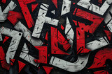 Fototapeta Sport - Red black and white Street art graffiti paintings wall abstract decorations background
