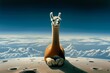 With each passing mile, the alpacas spirit soared as it traversed the vast expanse of the atmosphere ,