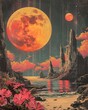 A post-apocalyptic wasteland where hope blooms in the most unlikely of places, depicted in a retro-futuristic collage of a 70s style, with pop colors and nostalgic undertones, wallpaper, poster design