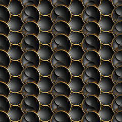 Wall Mural - Modern universal minimalist artistic seamless 3d black and gold pattern