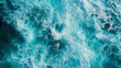 Visual art interpretation: an undisturbed turquoise ocean with subtle foam textures, ideal for a calming natural background. portrayed with creativity.
