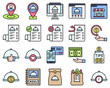 Food delivery essentials filled vector icons set 2