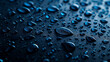 Blue waterdrops on a dark background