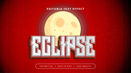 Wall Mural - Yellow white and red eclipse 3d editable text effect - font style