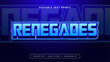 Blue renegades 3d editable text effect - font style