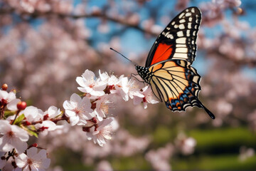 cherry blossom Butterfly springtime purple colours wilderness fall spring beauty summer pink design yellow dream wild plant decoration beautiful background