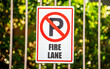 Fire line warning sign in Canada