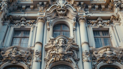 Canvas Print - A large building with a prominent clock on the front