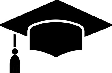 Graduation hat cap icon . Academic cap vector icons. Student hat simple black icon. Graduation and education symbol . 