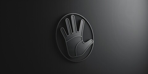 Sticker - A simple black and white photo of a hand on a wall. Suitable for various design projects