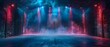 Neon Glow on Misty Stage: A Minimalist's Concert Dream. Concept Concert Lighting, Neon Glow, Minimalist Stage Design