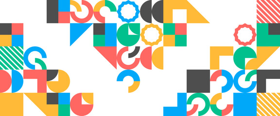 Wall Mural - colorful vector flat design geometric mosaic banners. for banner, background, cover, poster, wallpap