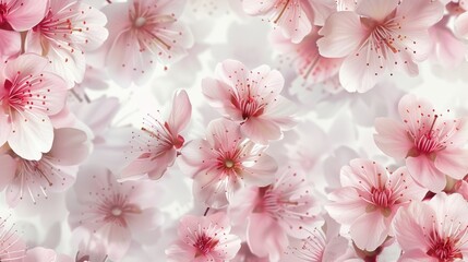 Wall Mural - Close up shot of a bunch of pink flowers, perfect for nature and floral backgrounds