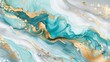 Luxurious Gold and Teal Marble Ink Abstract Art for Abstract Background from Exquisite Original Painting, with Smooth Marble Pattern of Ombre Alcohol Ink, and Teal, Blue, and Green Abstract Watercolor