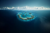 Fototapeta  - Tropical atoll island in ocean