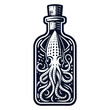 squid in a bottle illustration