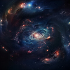 Wall Mural - Space background with stars and galaxy