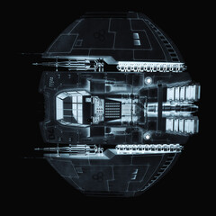 Wall Mural - alien spaceship drone top view