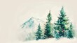 A serene watercolor painting of a snow covered mountain. Ideal for nature and winter themed projects