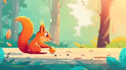 A mischievous squirrel digs up a golden acorn, only to find it has turned to dust, its precious contents gone, representing the diminishing value of gold