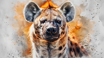 Poster - Detailed close-up of a hyena's face, suitable for educational materials