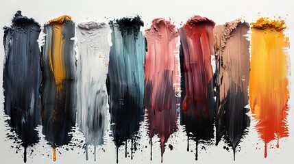 Wall Mural - An abstract set of painted ink strokes.