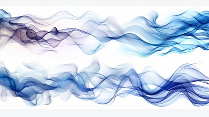 Poster - Modern elements of an air flow effect on a white background. Abstract light effect blowing from an air conditioner, purifier, or humidifier.