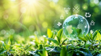 Poster - SDGs. Sustainable development goals. Environmental technology concept.
