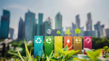 Poster - Sustainability goals. SDGs. Environmental technology concept.